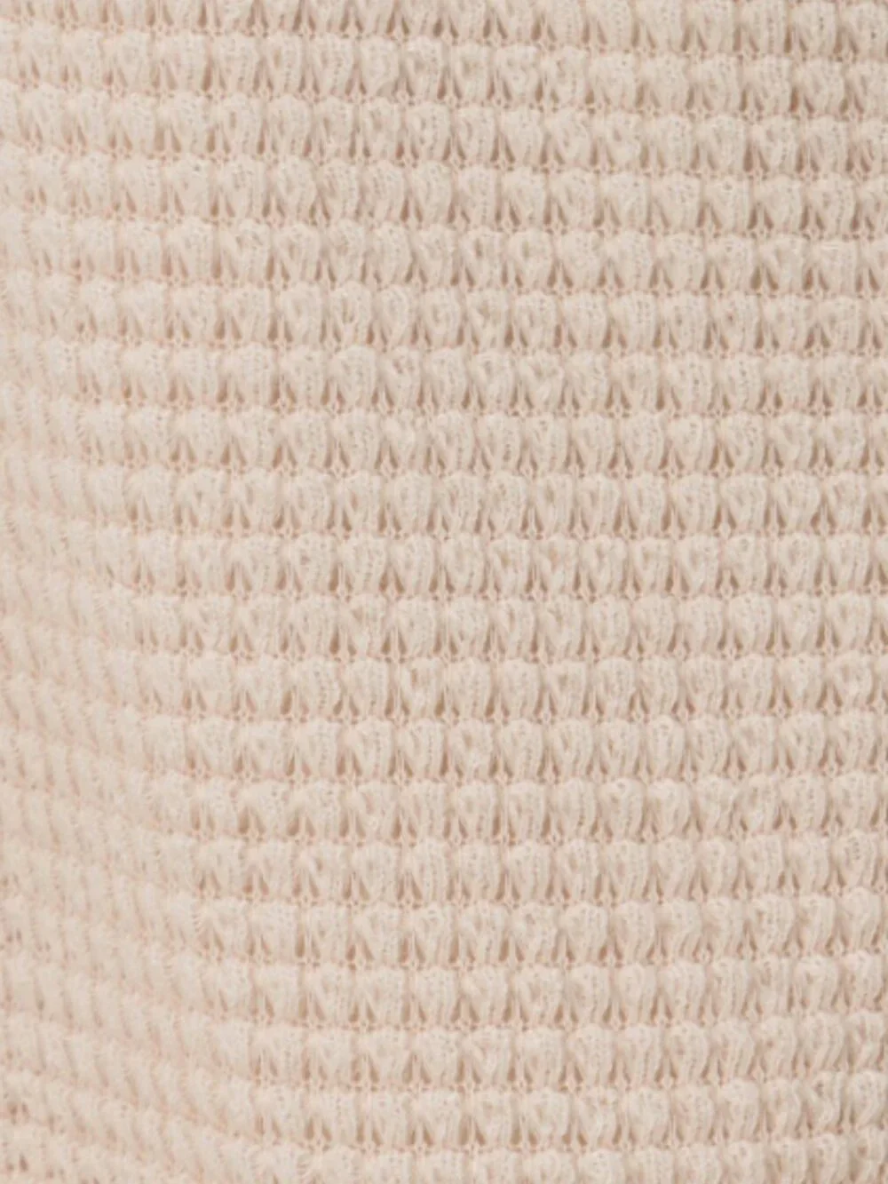 Sabo Beige Waffle Knit Matching Top and Shorts Set - Small - Picture 7 of 7